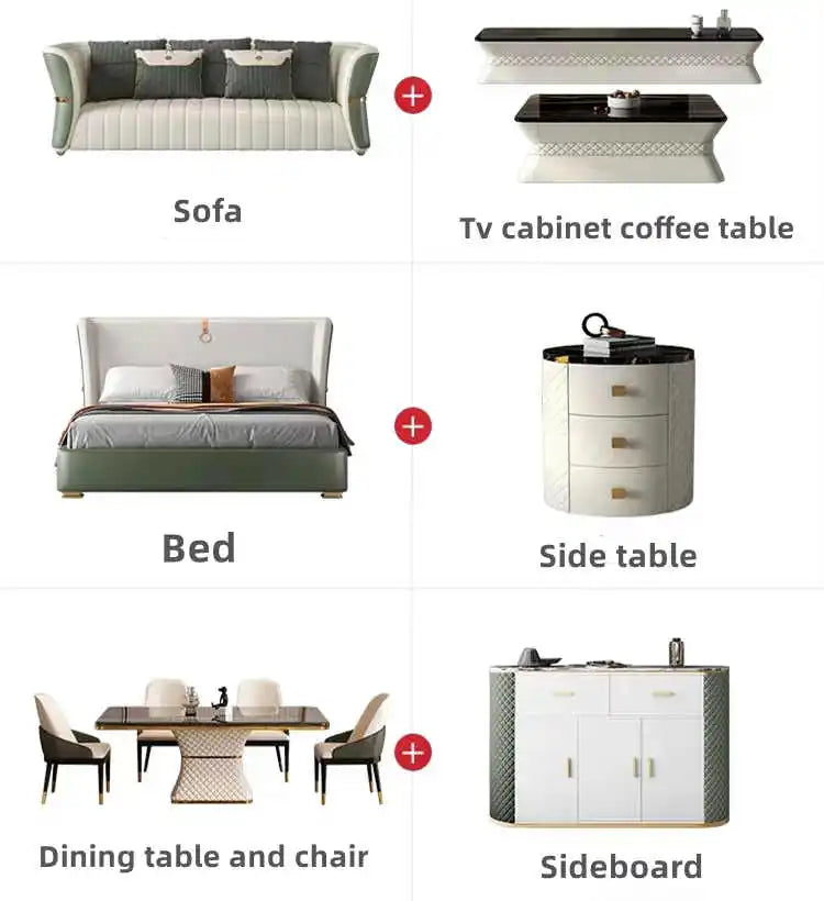 Light Luxury Leather Sofa Set Living Room Modern Sectionals Couch Lounge Custom Sofa Set Furniture for Home Living Room Sofa Set
