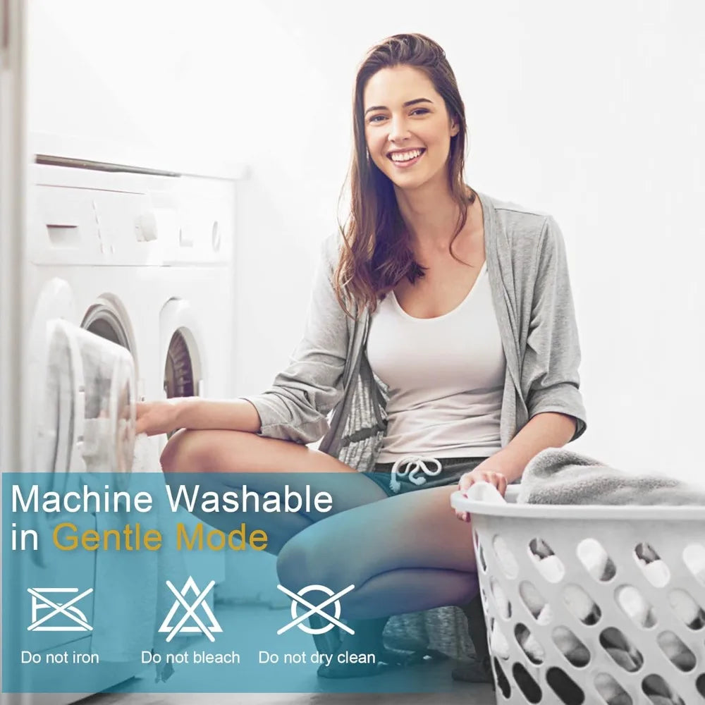 Quilted Cooling Pillow Top Mattress Protector with Breathable Fluffy Soft Cover for Queen Size Mattress