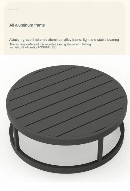 Outdoor Waterproof Sun Protection Garden Sofas Curved Outdoor Sofa Aluminum Alloy Courtyard Villa Reception Sofa Coffee Table Z