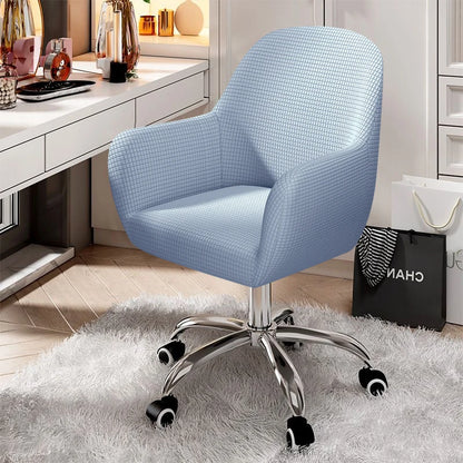 Solid Elastic Rotating Chair Cover Dining Room Spandex High Sloping Armchair Covers Office Chair Slipcover Coffee Bar Make Up