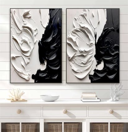 Large Black and White Abstract Poster Abstract Texture Prints Canvas Painting Modern Bedroom Canvas Painting Home Room Decor