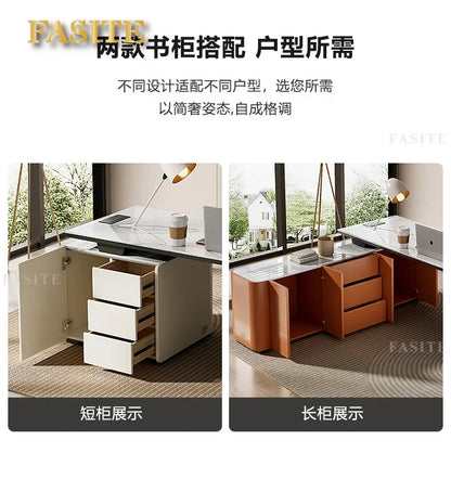 High end light luxury stone table, high-end office desk and chair combination, home L-shaped computer, high-end medical beauty