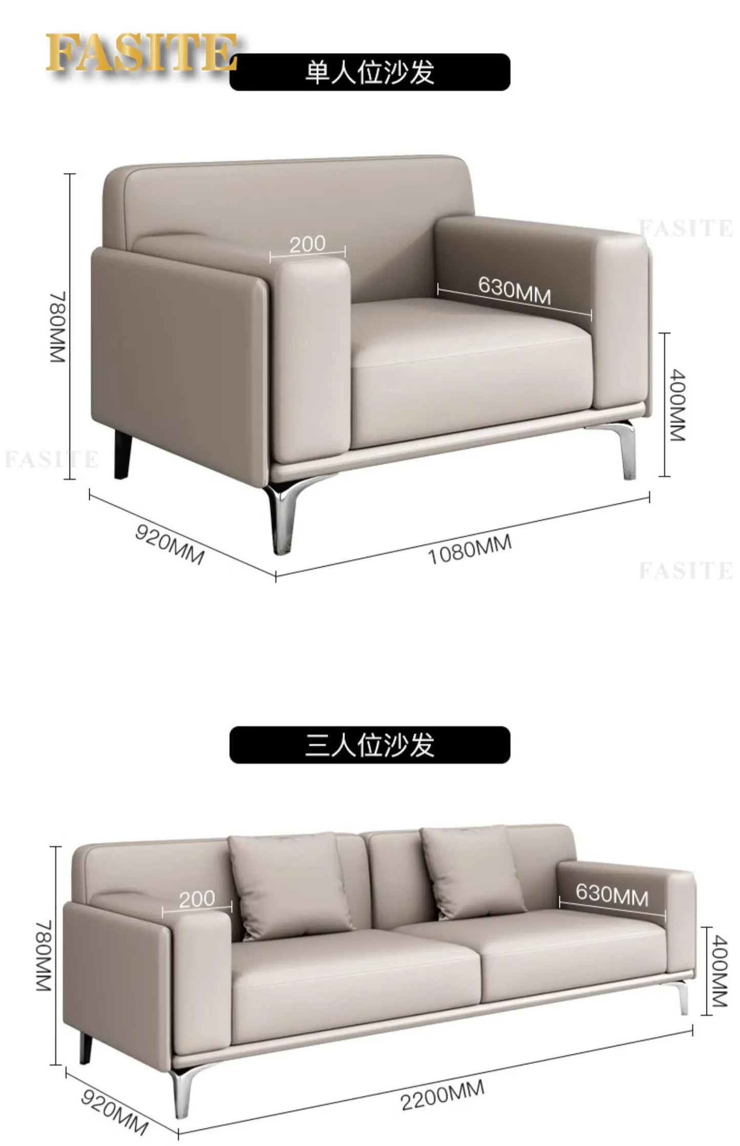 Office sofa, business reception meeting room, simple and modern office sofa, coffee table combination for rest