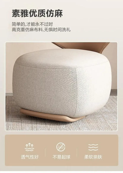 NewLog Light Luxury First Class Cabin Lounge Sofa Chair Nordic Living Room Fabric Low Stool Balcony Leisure Armchair