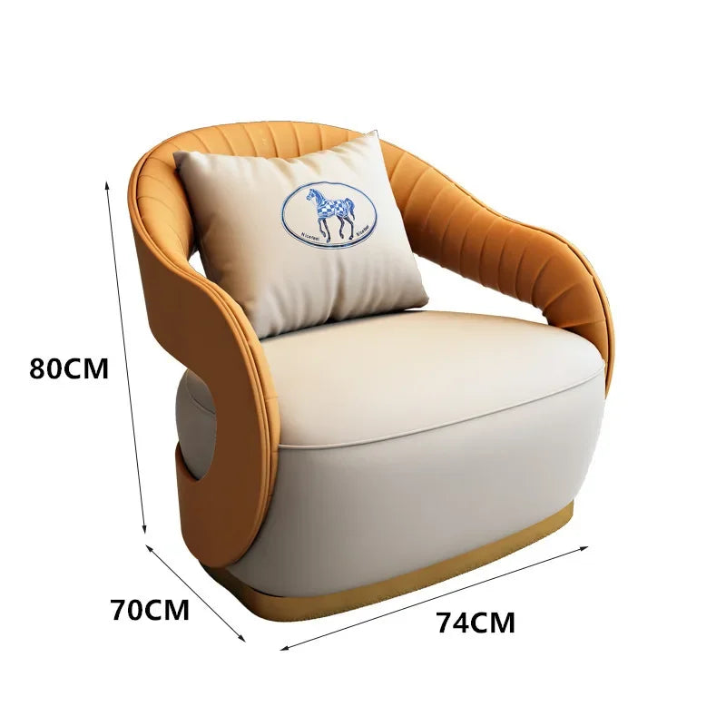Office VIP Room Meeting Sofa Club Hotel Light Luxury Business Single Sofa Resting Area Negotiation Sofa Chair
