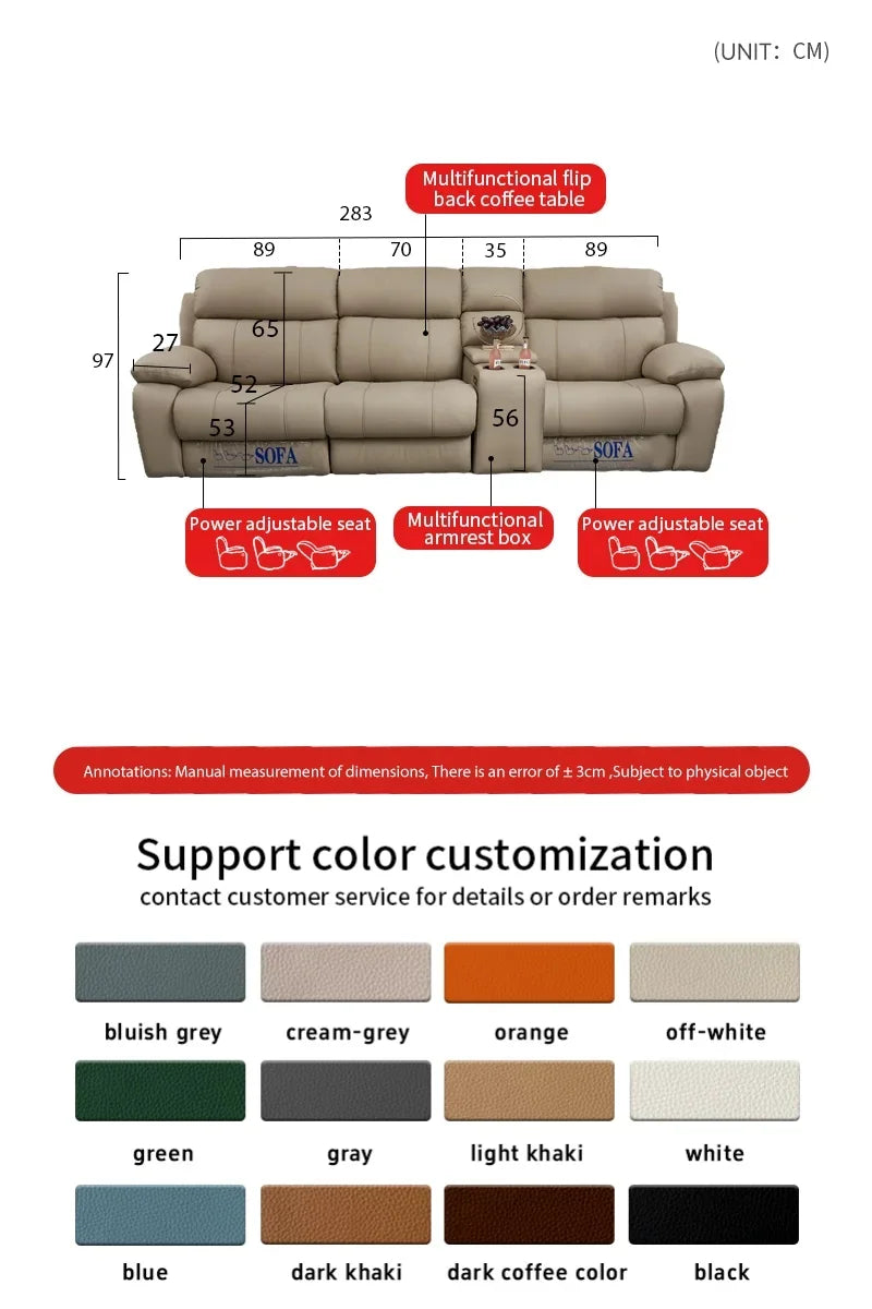Modern Italian Living Room Sofas Modular Electric Recliner Sofa Bed Multi-functional Leather Minimalist Divano Room Furniture