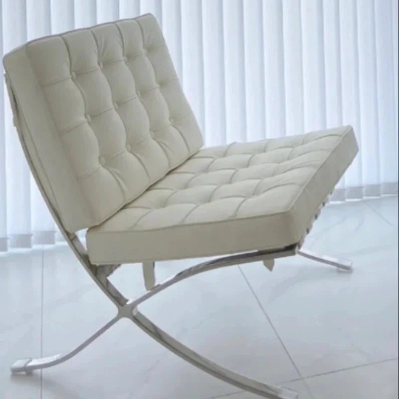 Comfortable Ergonomic Living Room Chair with Genuine Leather Backrest for Study, Cafe, and Gaming Use