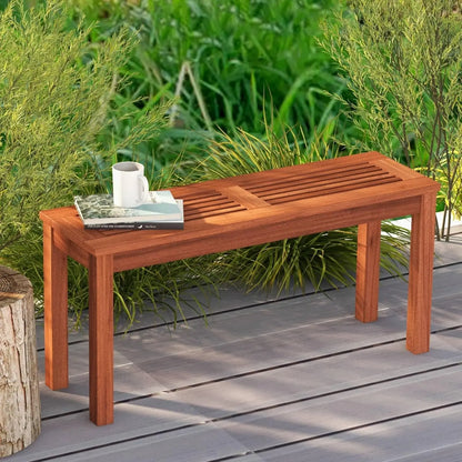 Banc en bois massif pour 2 personnes, siège à lattes, cadre stable, intérieur/extérieur, salle à manger, 39,5 pouces, personnalisé