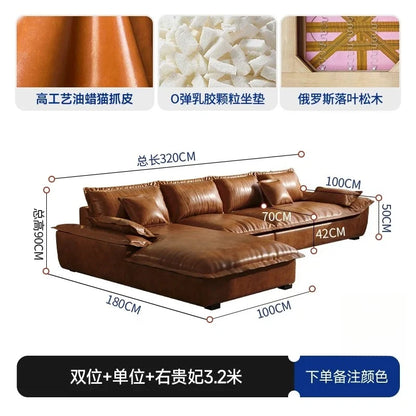 Lazy Leather Living Room Sofas Love Seat Nordic Minimalist Sectional Sofas Modern Relaxing Filling Sillon Cama Home Furniture