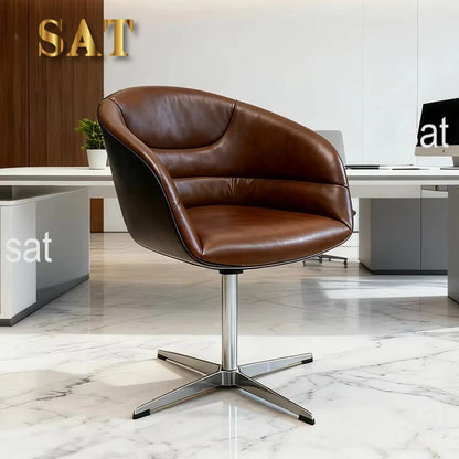 Leather Reception Armchair Office Visitor Chair Luxury Fashion Office Chair Hotel Swivel Office Chair