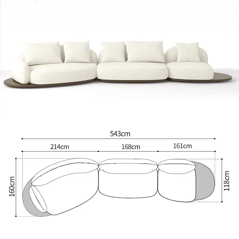 Living Room Coffee Table Designer Creative Three-person Log Style Furniture Modern Simple Modern Morocco Fabric Sectional Sofas
