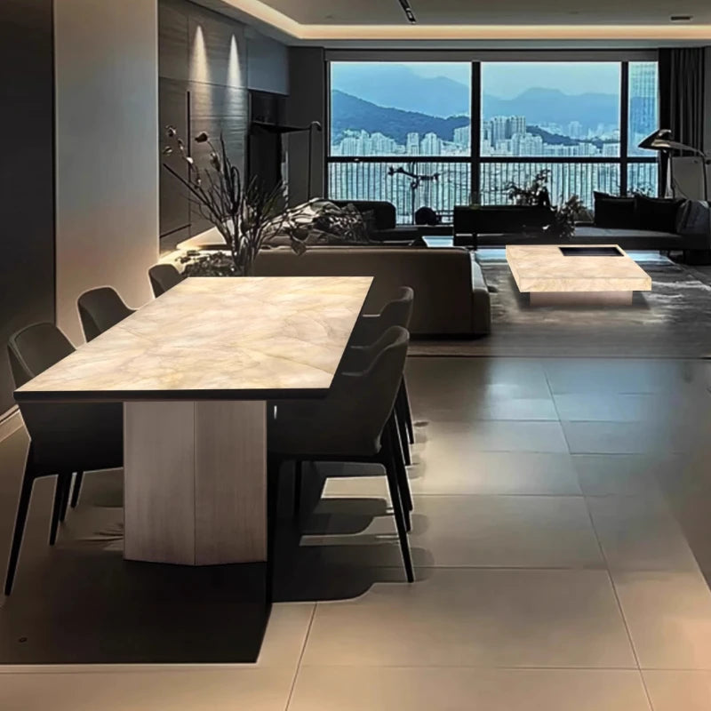 Rectangle Italian Marble Coffee Table Modern Style Luxury Minimalist Unique Coffee Table Living Room Mesa Centro Salon Furniture