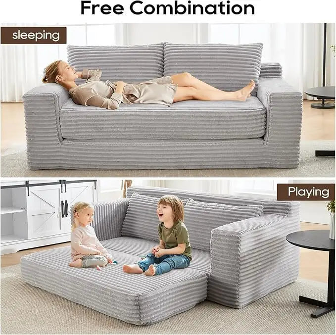 JC Modular Fabric Folding Vacuum Compression Sofa Bed Living Room Sofa Sponge Lazy Frameless Boneless Sofa Chair