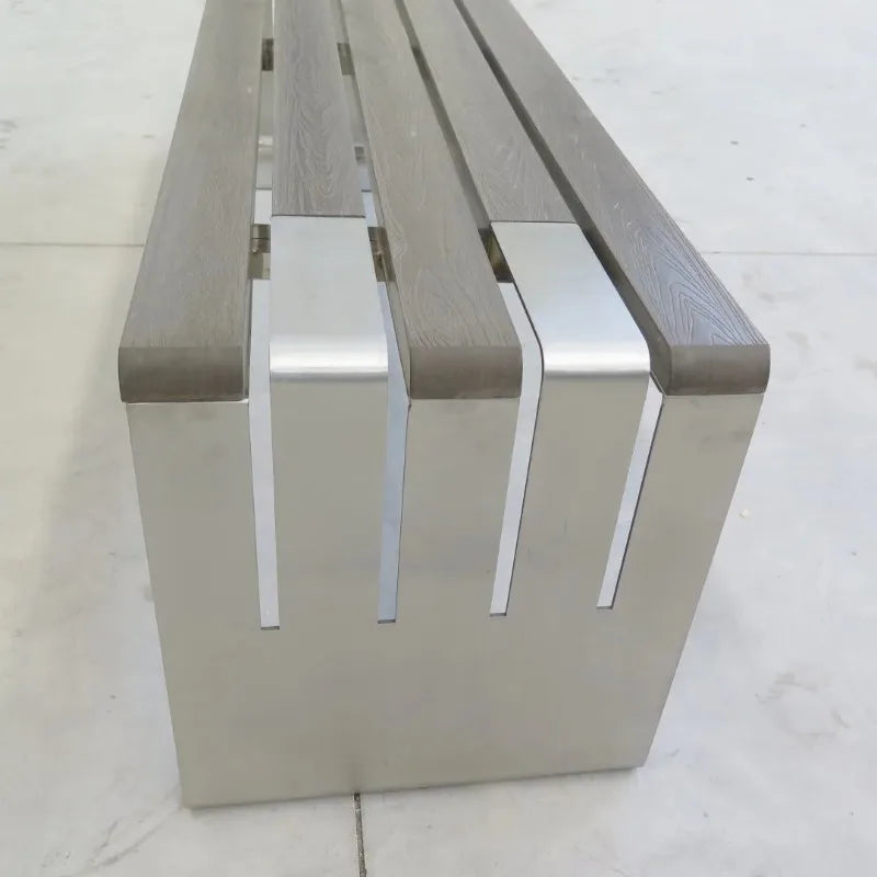 Banc d'extérieur une pièce confortable, norme européenne américaine, haute qualité, Design ergonomique, pour parc public, Long banc de jardin, Patio