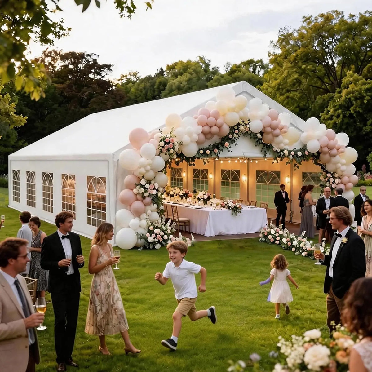 20x30ft Party Tent Heavy Duty with Removable Sidewalls White, Custom