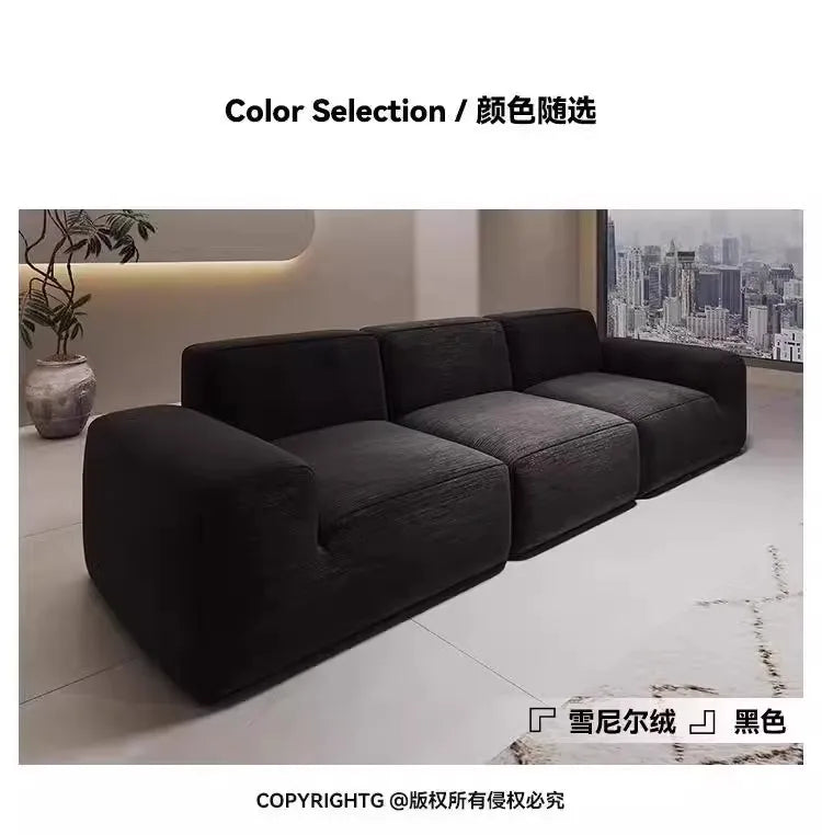 Simple Style Vacuum Compression Living Room Sofa Light Luxury Furniture Corduroy Sponge Filling Multi-Person Sofa Customization
