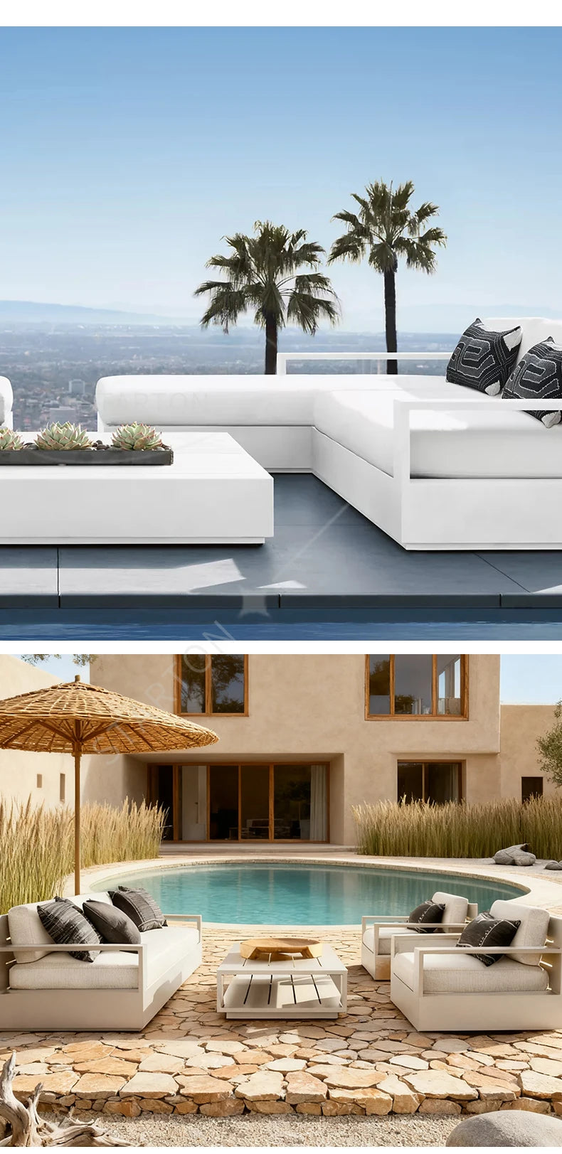 Aluminum Outdoor Sofa Set Furniture Metal Modern Furniture Patio Villa Sofa Set Sofas Luxury Outdoor Furniture