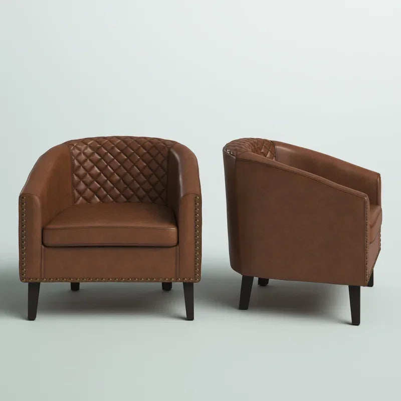 For Modern Tufted Upholstered Armchair Living Room Leisure Chair Single Sofa Chair Balcony Bedroom Study Room Barrel Club Chair