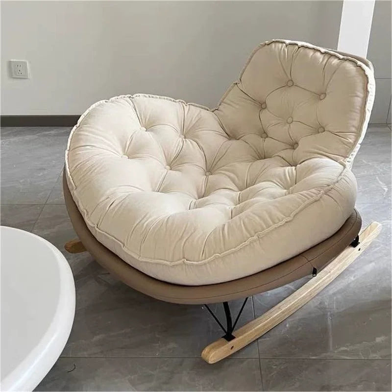 ！@!@Recliner Comfortable Thickened Wood Penguin Rocking Chair Living Room Bedroom Balcony Home Leisure Lazy Sofa Style for Singl