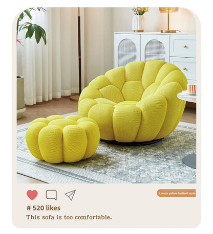 Modern Pumpkin Chair Luxury Bubble Sofa Single Lounge Seat Lazy Recliner for Bedroom Balcony Living Room Aesthetic Accent