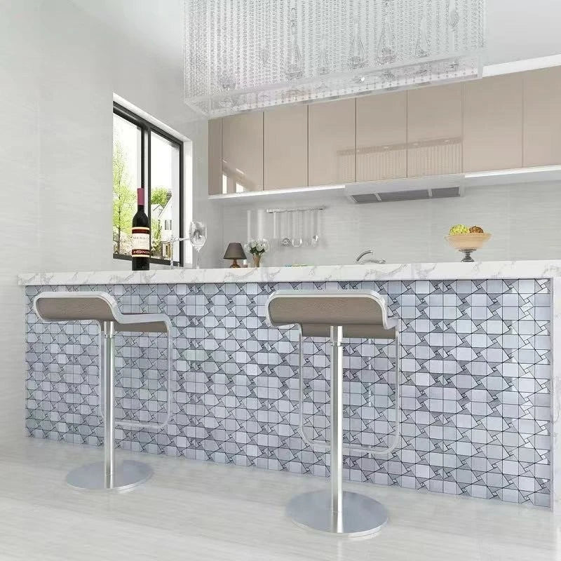 Self-adhesive Metal Mosaic Tiles Aluminum Composite Backsplash Gold Windmill Mosaic Glass Self-adhesive Kitchen Wall Decoration.