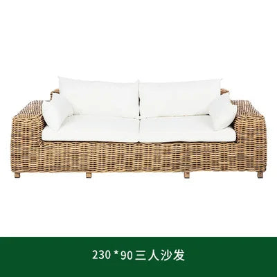 Outdoor rattan sofa  terrace leisure waterproof sunscreen balcony rattan chair outdoor villa garden combination