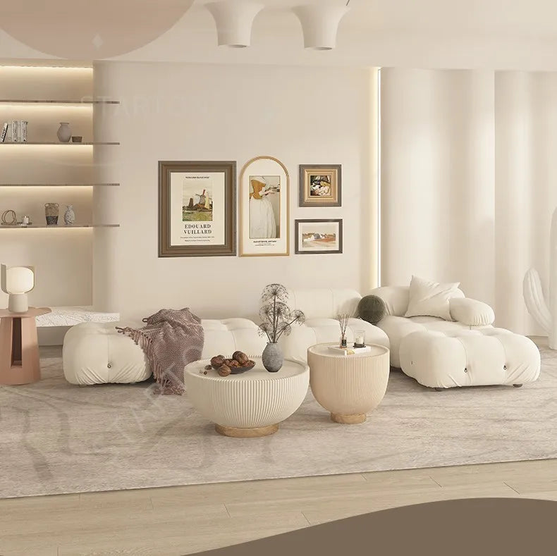 Modern Tufted Fabric Mario Bellini L-Shaped Modular Sectional Sofa （single sofa)