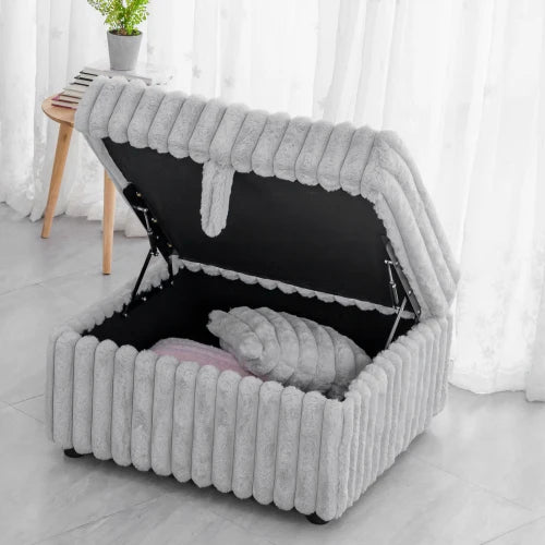 44.9-inch soft light gray single sofa with storage space, 30.7 