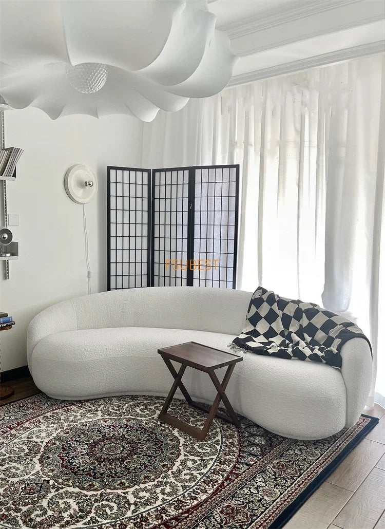 Round Teddy Sofa Lounge Nut Circle Curved Couch White Modern Sofas Chaise Lounge Nordic Style Canape  Living Room Furniture