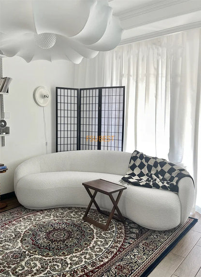 Round Teddy Sofa Lounge Nut Circle Curved Couch White Modern Sofas Chaise Lounge Nordic Style Canape  Living Room Furniture