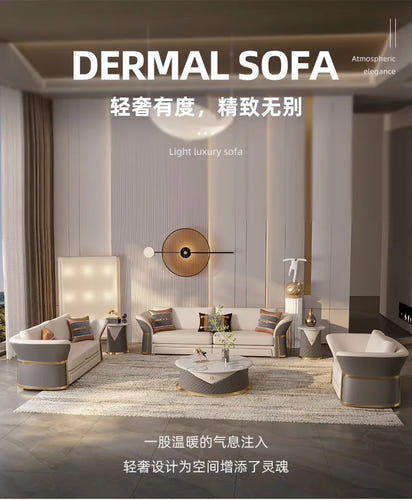 Italian Designer Leather Sofas Luxury 3 Pieces Set Minimalist Modern Sofa Loveseat Floor Divano Soggiorno Home Furniture