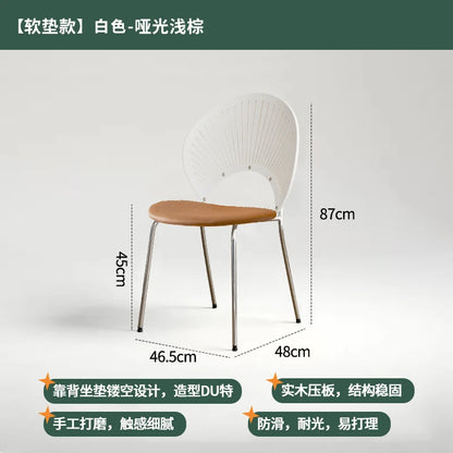 Home Furniture Restaurant Dining Chairs Living Room Leisure Chair Customized Stainless Steel Chairs Single Backrest Armchair