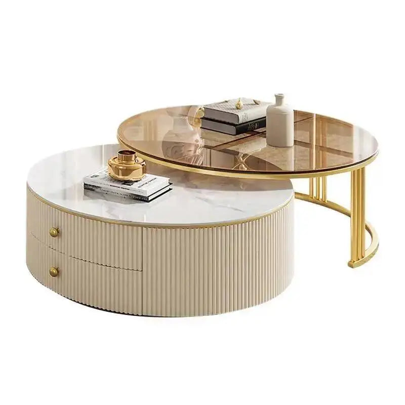 Cute Korea Luxury Marble Glass Modern Nordic Coffee Side Table Tables Effect Living Mesa Room De Centro De Sala Home Furniture