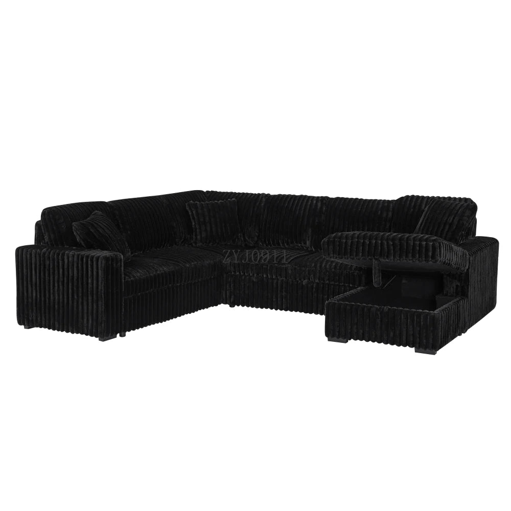 122-Inch lift sofa bed, plush fabric sofa bed with USB port, living room khaki sofa