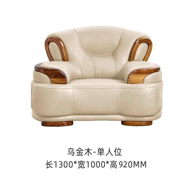 Designer Family Living Room Sofa Genuine Leather Sectional Floor Living Room Sofa Wood Minimalist Muebles Postmodern Furniture