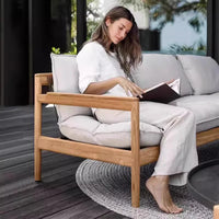 Nordic Outdoor Patio Sofa Set Outdoor Leisure Table and Chairs Teak Waterproof Sunproof Furniture Set