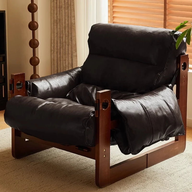 Mid century leather sofa chair balcony Luxury Design comfortable Lounge armchair modern interior fotel wypoczynkowy furniture