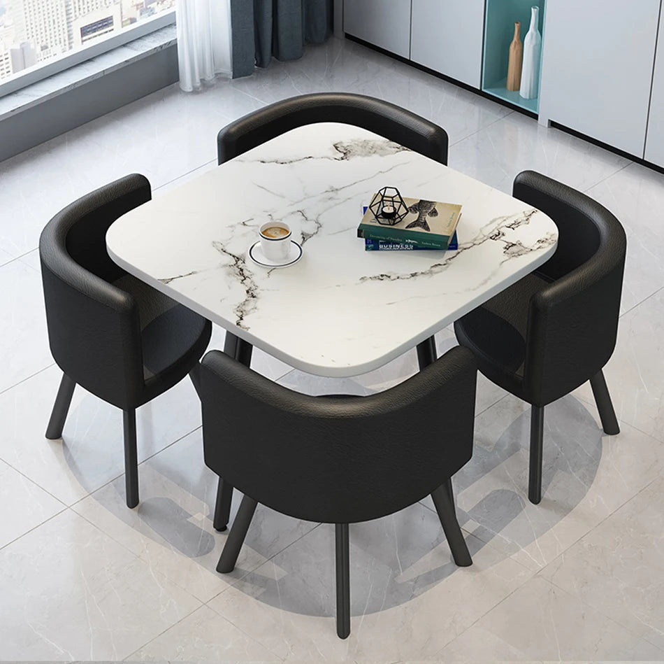 Dining table sets 4 6 chairs dining table wooden restaurant cafe chatting table