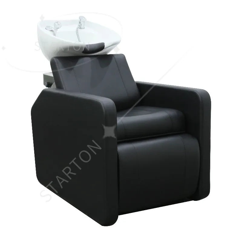Luxury Electric Height Adjustable Shampoo Chair with Durable Ceramic Basin Modern Design