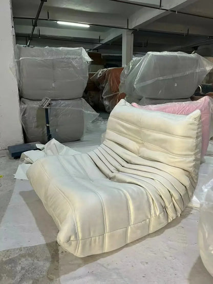 Togo caterpillar sofa balcony leisure bedroom living room reclining sleeping lazy sofa cream wind single recliner