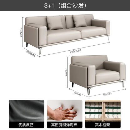 Office sofa, business reception meeting room, simple and modern office sofa, coffee table combination for rest