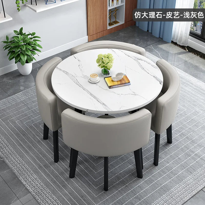 home dining table, Modern simple dining table, apartment rental room, leisure negotiation, reception table and chair combination