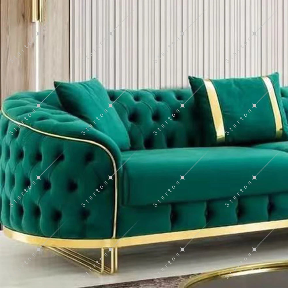 Modern Living Room Furniture Classic Apartment Interior Simple Design Fabric Sofa
