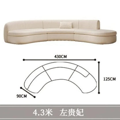 Curved sofa living room, light luxury, modern Internet celebrity hotel, beauty salon, lobby lounge area, reception of guests