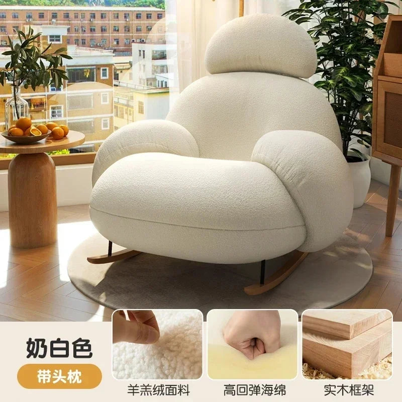 Pink Modern Lounge Recliner Chair - Nordic Style Designer Home Furniture for Comfortable Back Support