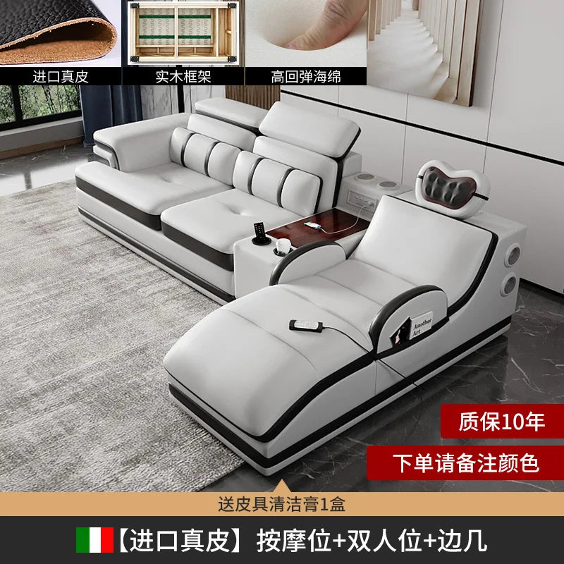 PatioLix Massage Minimalist Sofas Modern Leather Sectional Designer Sofas Lazy Luxury Cadeiras Para Sala De Estar Living Room Furniture