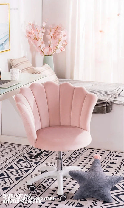 Rotatable Velvet Office Chair for Company Modern Soft Backrest Chair with Wheels Simple Creative Office Chairs for E-sports Room
