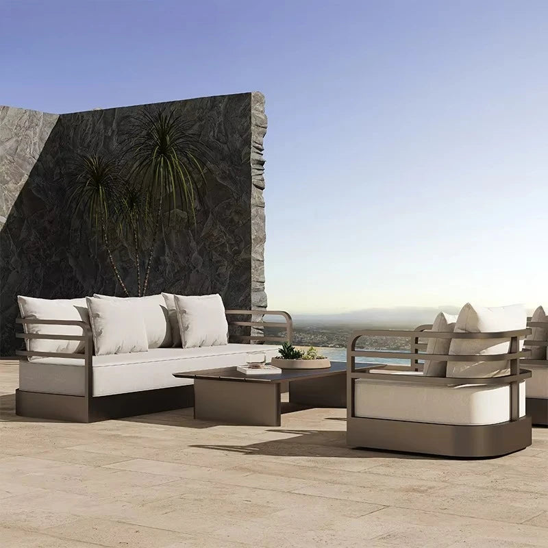 Outdoor Garden Furniture Modern Aluminum Outdoor Sofa Set Garden Furniture Metal Hotel Furniture Waterproof Lounge Set