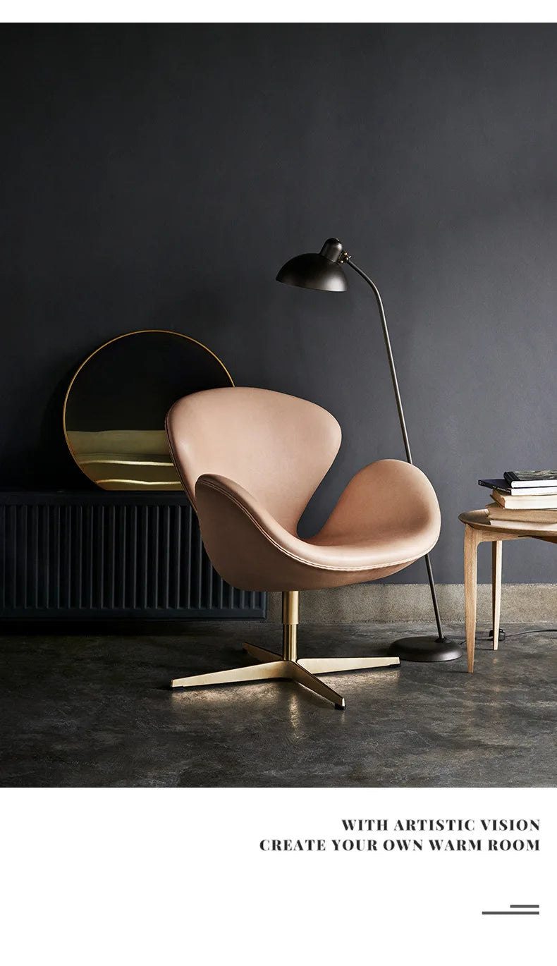 Single sofa swivel chair Nordic designer creative simple leisure swan chair