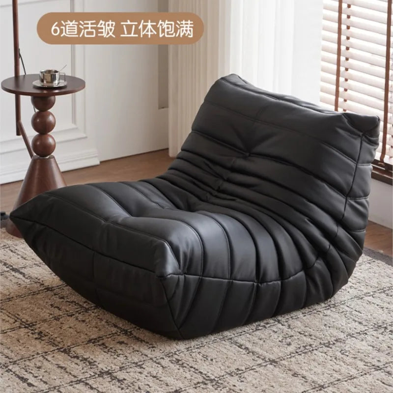 Caterpillar Sofa Togo Balcony Leisure Single Chair Fabric Down Can Lie Down And Sleep Cream Lying Lazy Sofa